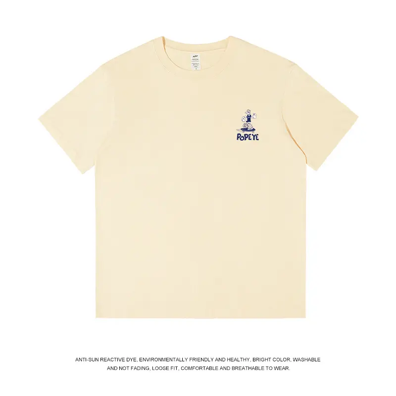 Men's 230g Cotton T-Shirt Light Grey Summer Wear - Image 6