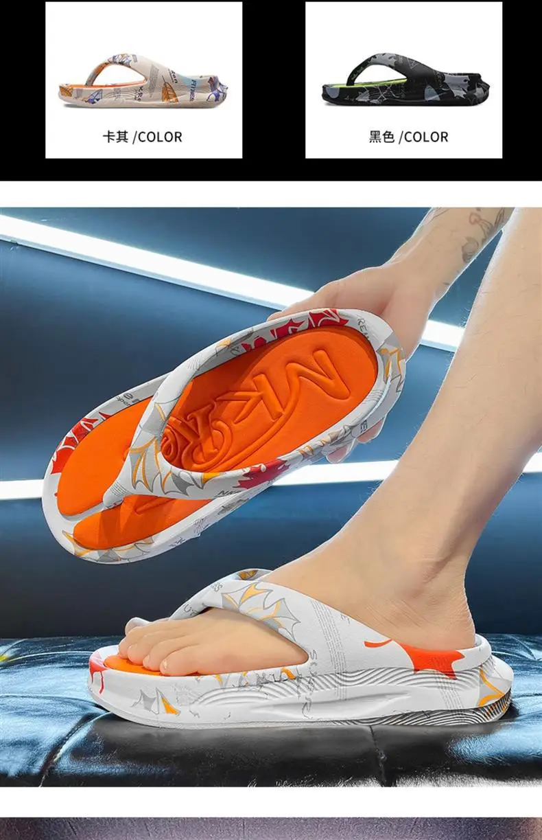 Flip-flops for Men's Summer Outer Wear 2024 New Soft Sole Slippers Sports and Leisure Wading Flip-flops Beach Sandals — feature 5