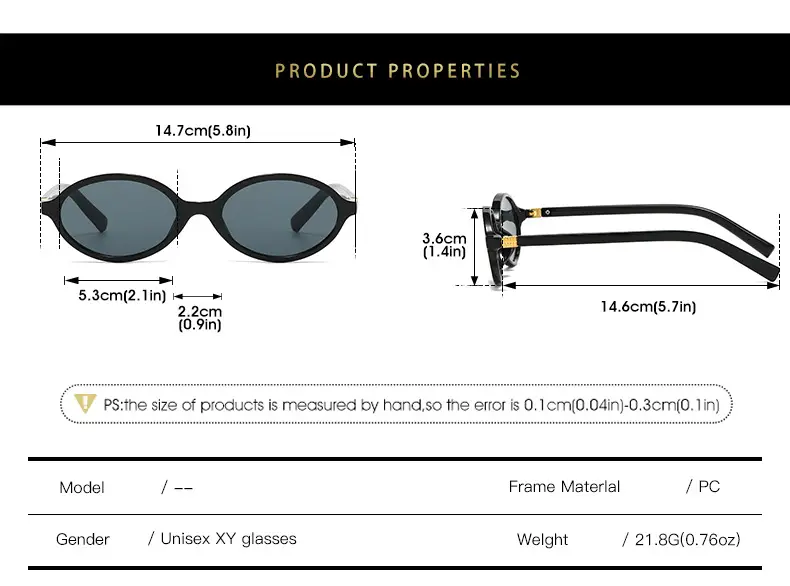 Oval Sunglasses for Women Black High-End Fashion β feature 5