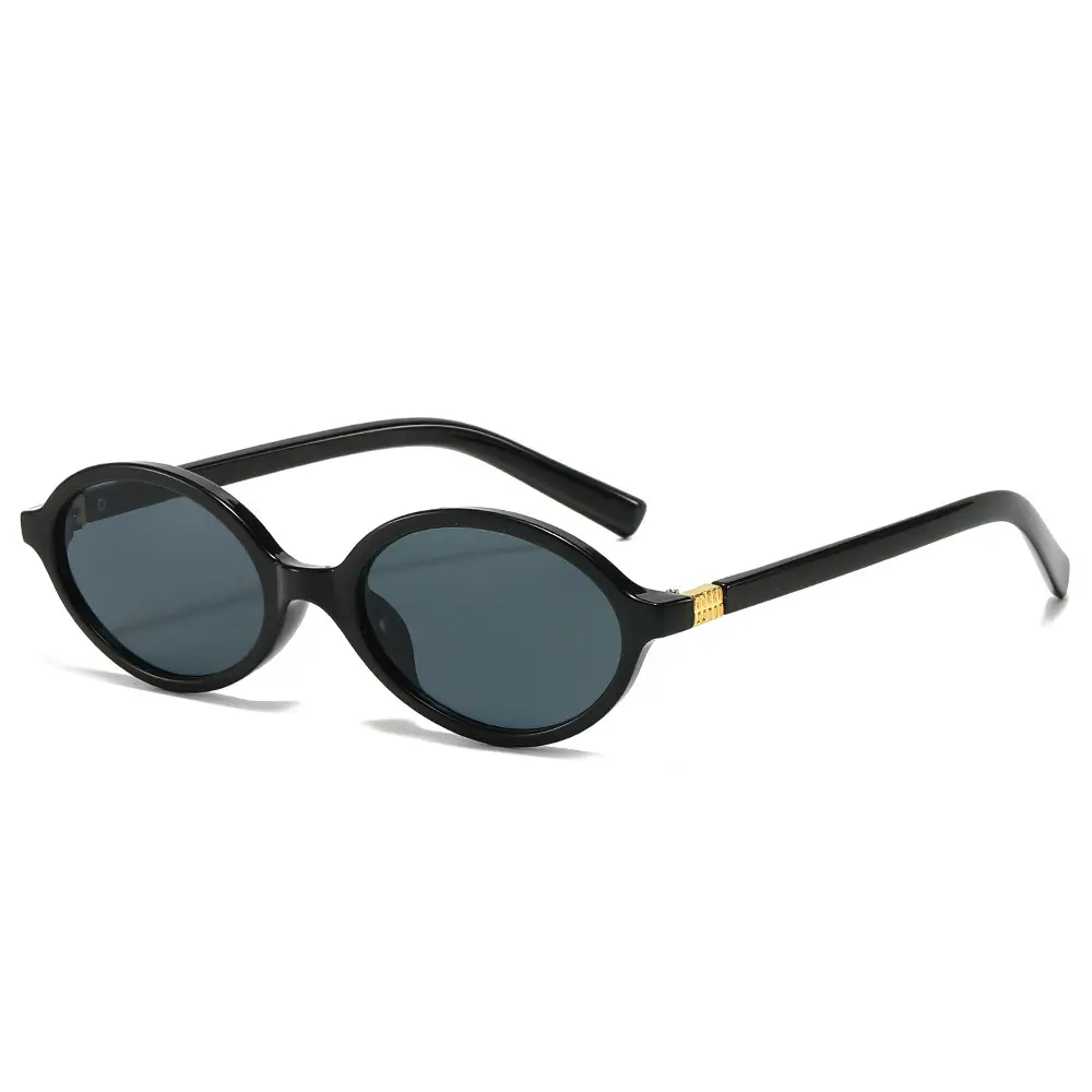 Oval Sunglasses for Women Black High-End Fashion