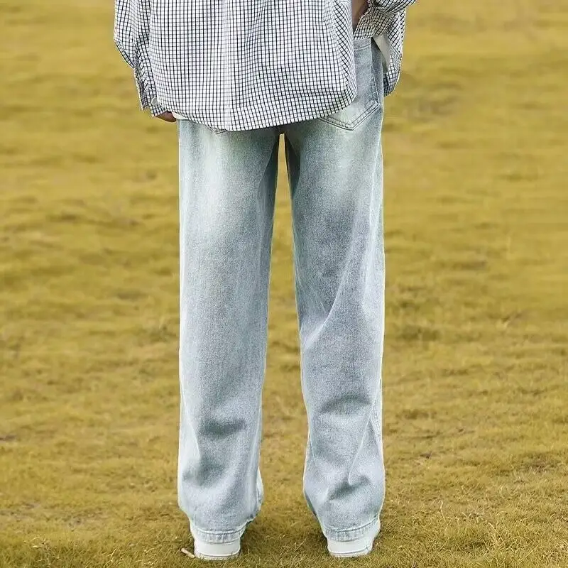 Washed Jeans Boys 2024 Summer Wide Leg Straight Leg Pants - Image 7
