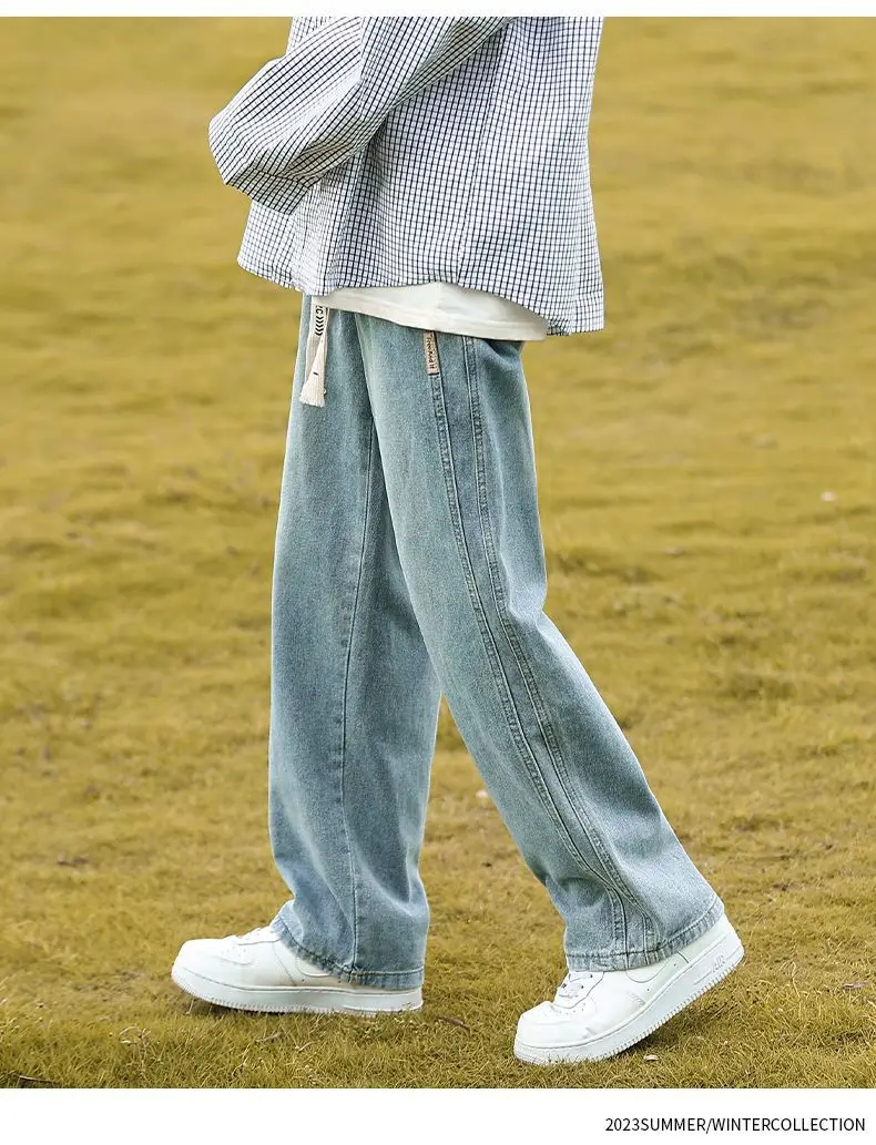 Washed Jeans Boys 2024 Summer Wide Leg Straight Leg Pants — feature 16
