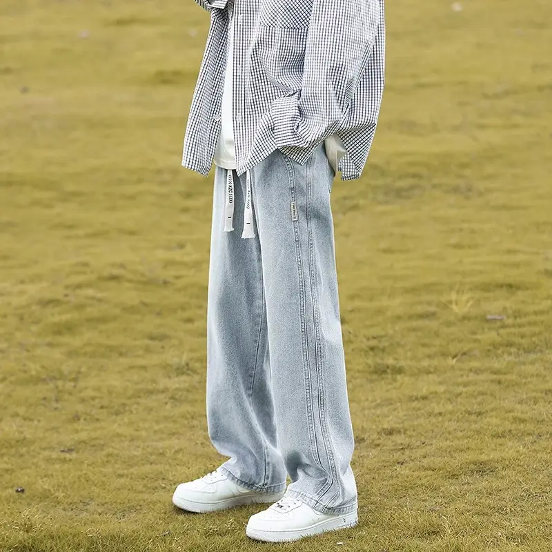 Washed Jeans Boys 2024 Summer Wide Leg Straight Leg Pants - Image 3