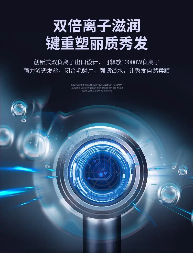 Green Hair Dryer with Blue Negative Ion Technology — feature 9