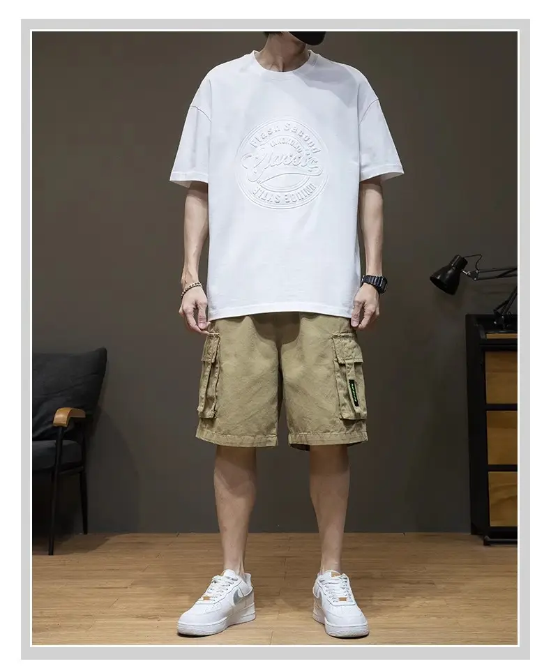 Men Black Heavy Cotton T-Shirt Plus Size Steel Print — feature 8
