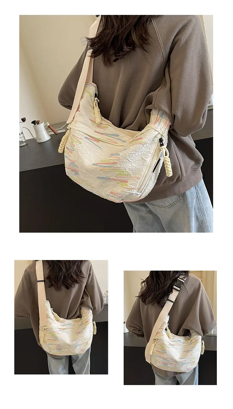 Pink Canvas Shoulder Crossbody Bag for Women — feature 11