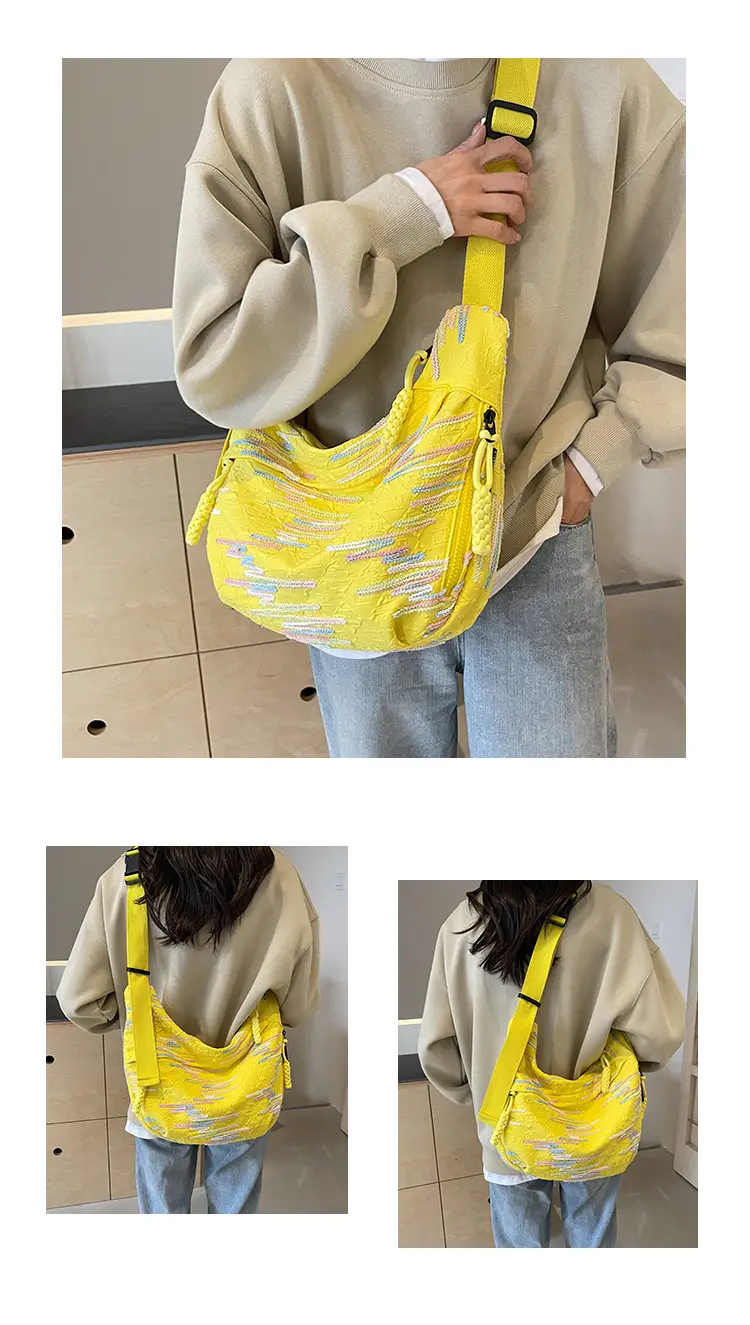 Pink Canvas Shoulder Crossbody Bag for Women — feature 12