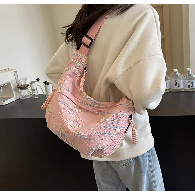 Pink Canvas Shoulder Crossbody Bag for Women — feature 18