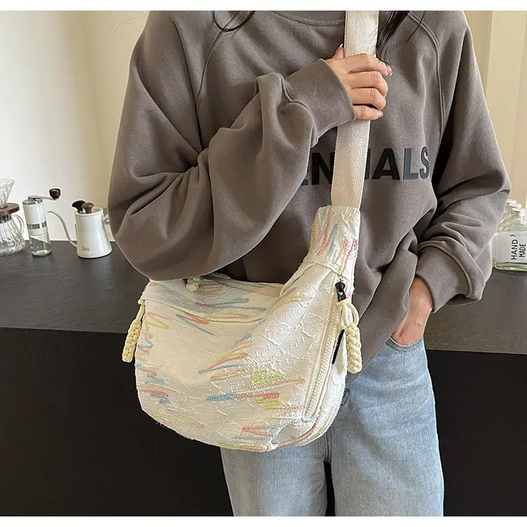 Pink Canvas Shoulder Crossbody Bag for Women — feature 20