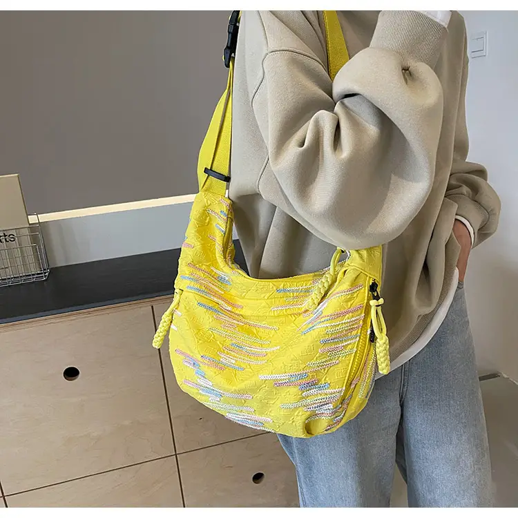 Pink Canvas Shoulder Crossbody Bag for Women — feature 21