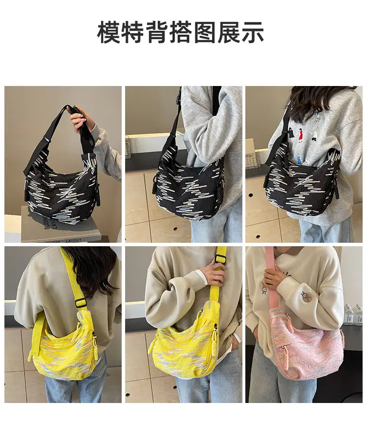 Pink Canvas Shoulder Crossbody Bag for Women — feature 9