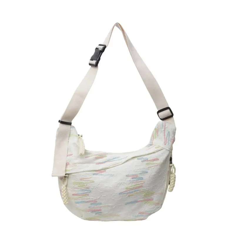 Pink Canvas Shoulder Crossbody Bag for Women - Image 2