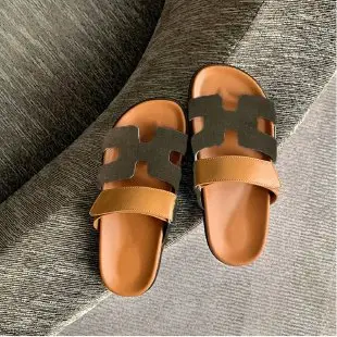 2024 Summer New Thick-soled Sandals and Slippers Foreign Trade plus size One-word Velcro Color Matching Casual Women's Shoes All-match — feature 7