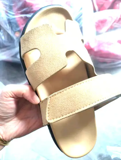 2024 Summer New Thick-soled Sandals and Slippers Foreign Trade plus size One-word Velcro Color Matching Casual Women's Shoes All-match - Image 10