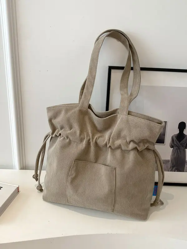 Green Drawstring Tote Bag for Women 2024 - Image 8