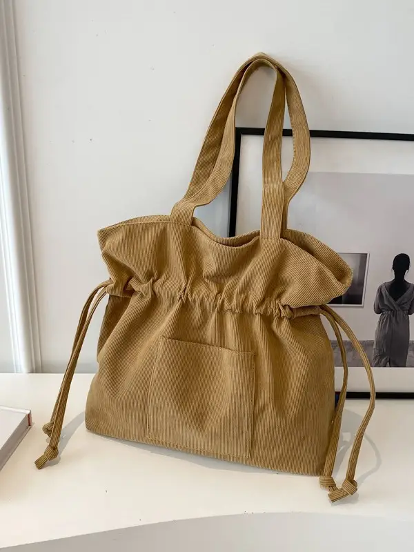 Green Drawstring Tote Bag for Women 2024 - Image 9