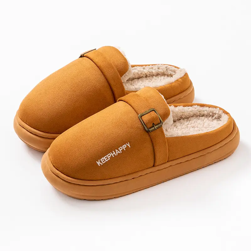 Fashionable Winter Birkenstock Cotton Slippers for Women, Indoor Non-Slip Thick-Soled Silent Couple Style Outdoor Fleece-Lined Thickeneded Cotton Shoes for Men - Image 13