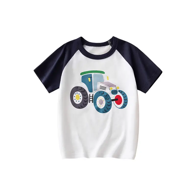 Children's Yellow Excavator T-Shirt 2025 Summer - Image 9