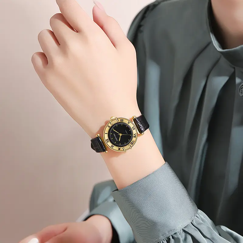 Retro Style Women's Quartz Watch with Brown Leather Belt - Image 4