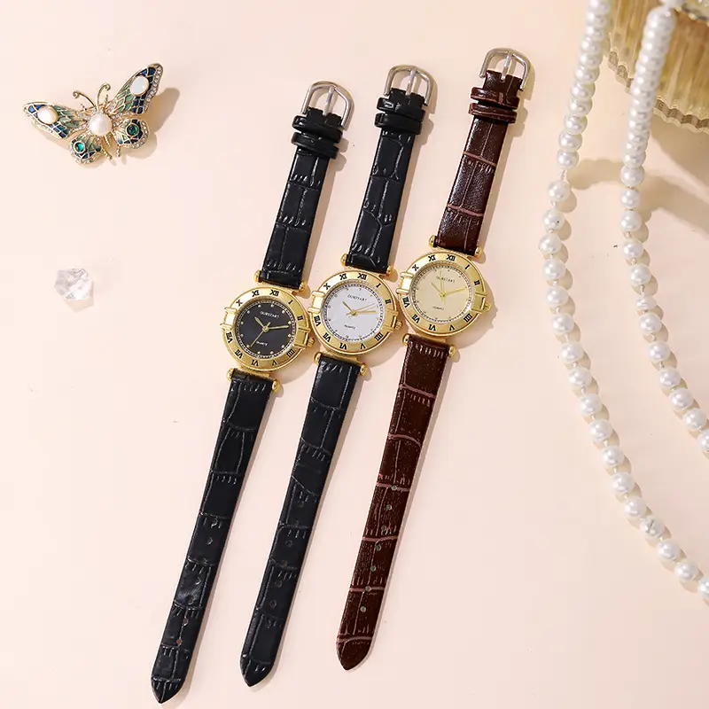 Retro Style Women's Quartz Watch with Brown Leather Belt - Image 5