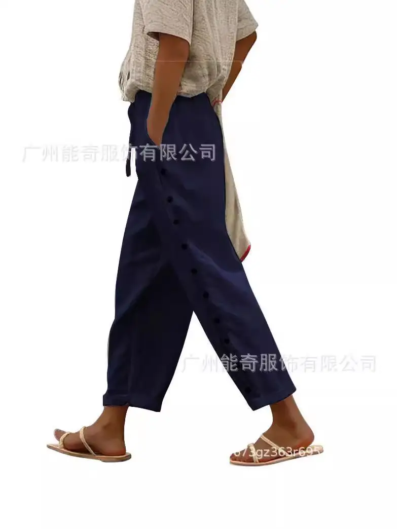 Green Elastic Waist Casual Pants for Women 2024 - Image 7