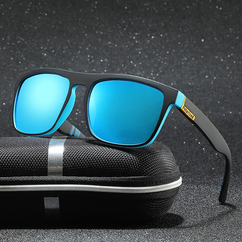 Men Polarized Anti-UV Sunglasses Blue Tinted - Image 9