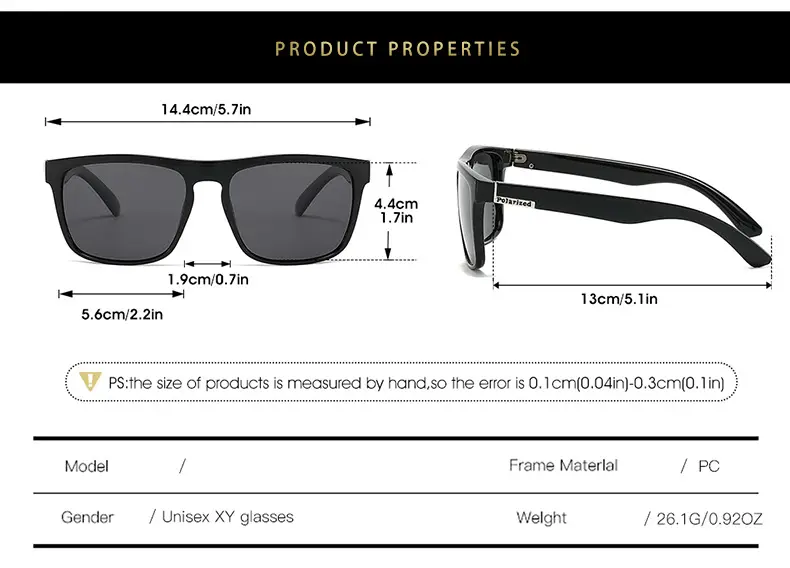 Men Polarized Anti-UV Sunglasses Blue Tinted β feature 7