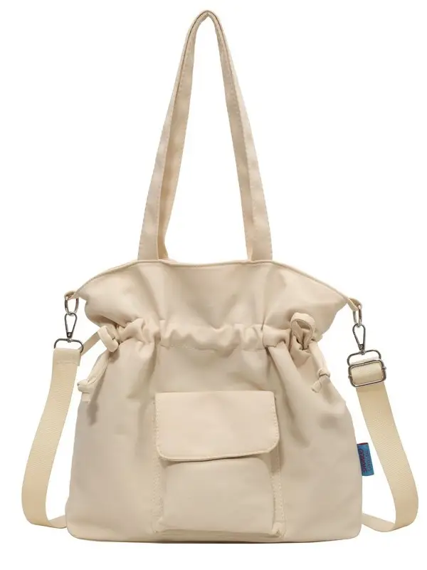 Black Pleated Drawstring Tote Bag for Women 2026 - Image 8