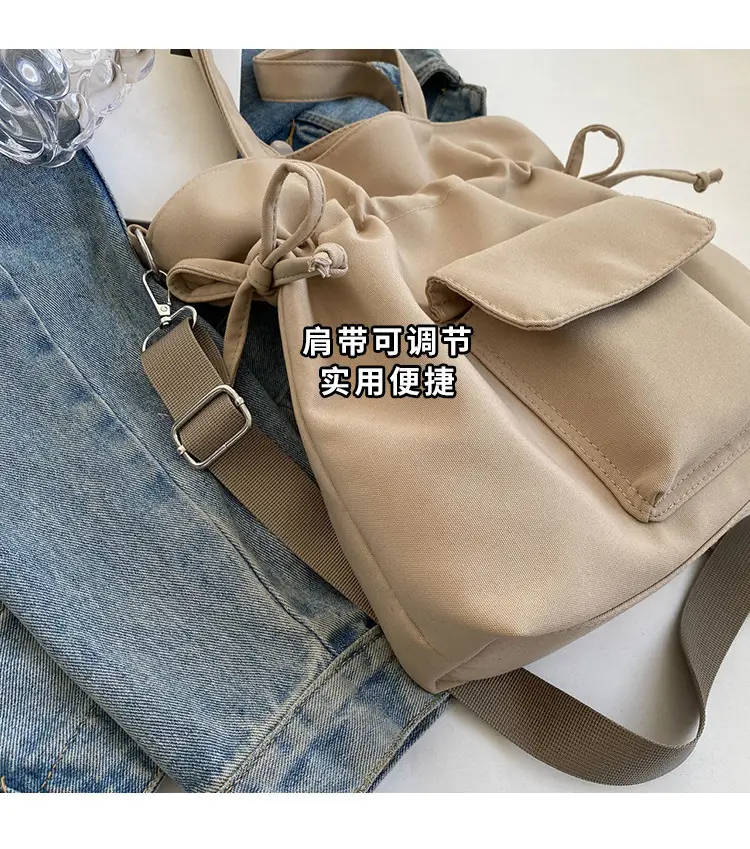 Black Pleated Drawstring Tote Bag for Women 2026 — feature 13