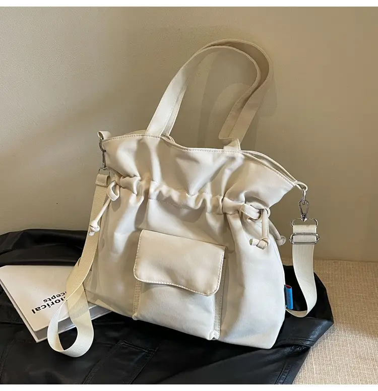 Black Pleated Drawstring Tote Bag for Women 2026 — feature 23