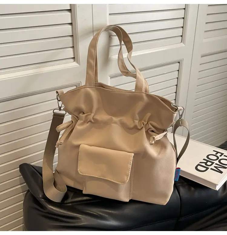 Black Pleated Drawstring Tote Bag for Women 2026 — feature 26