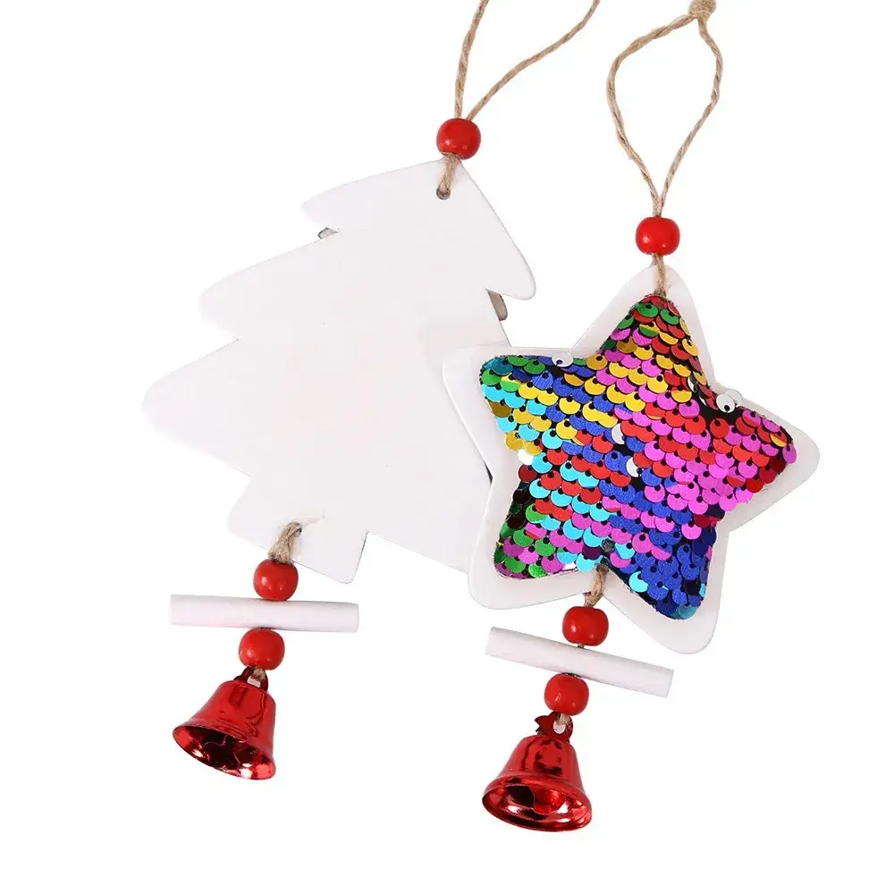 2025 Christmas Wooden Star Pendant with Bell & Tree Design - Image 11