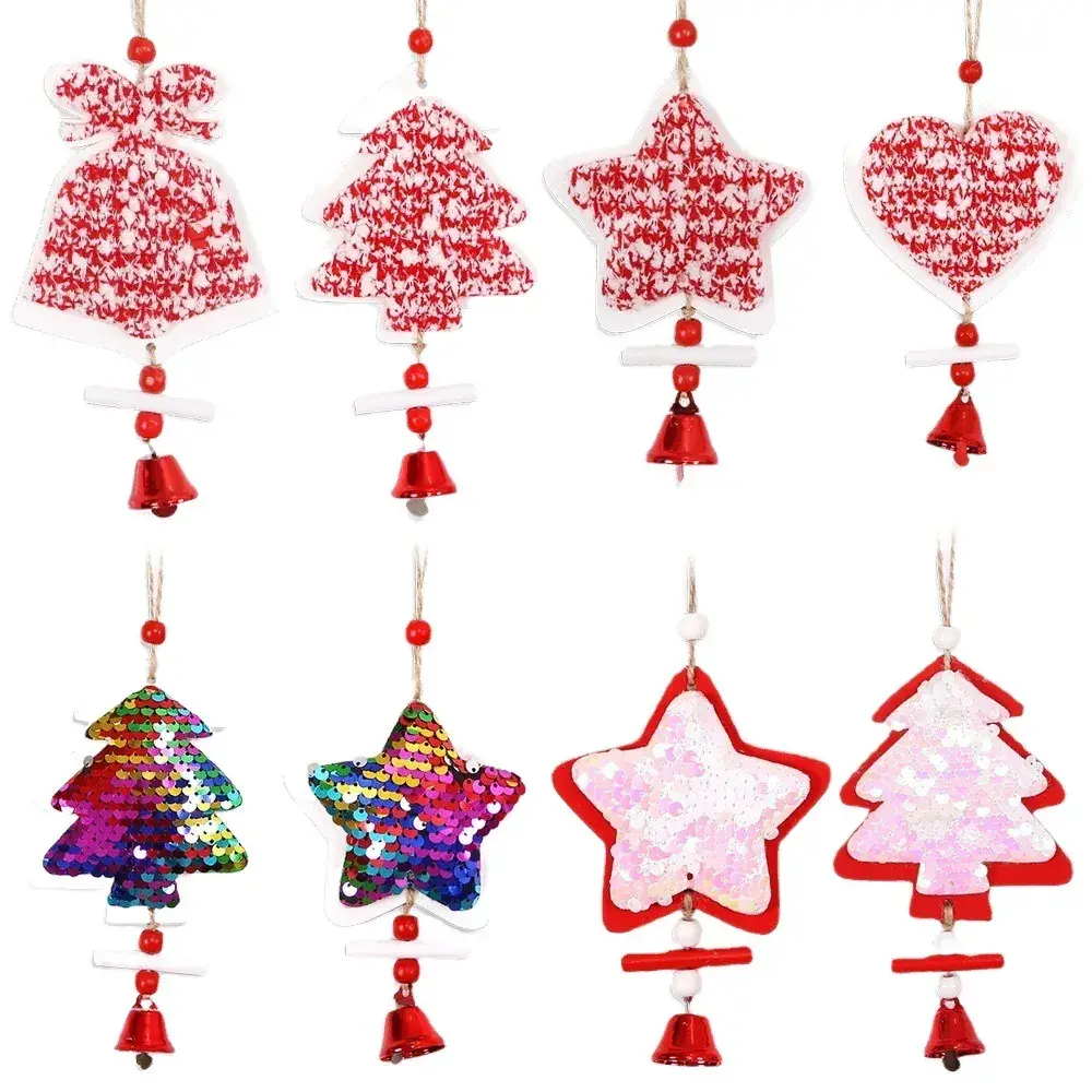 2025 Christmas Wooden Star Pendant with Bell & Tree Design - Image 13