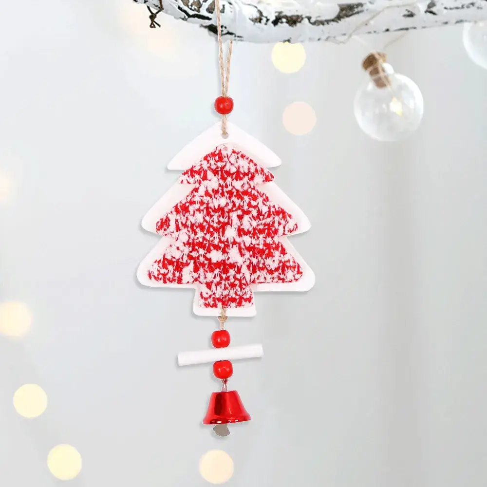 2025 Christmas Wooden Star Pendant with Bell & Tree Design - Image 7