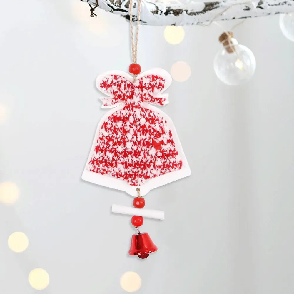 2025 Christmas Wooden Star Pendant with Bell & Tree Design - Image 8