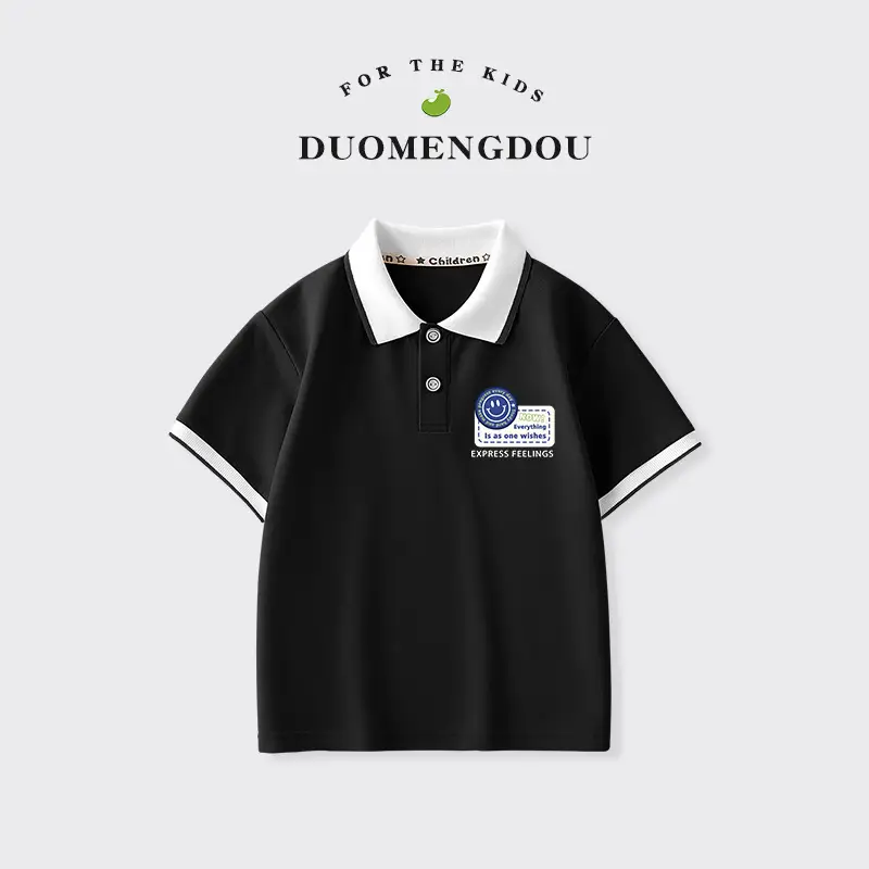 Duomeng Boys White Cotton Polo Shirt 2025 Summer - Image 11