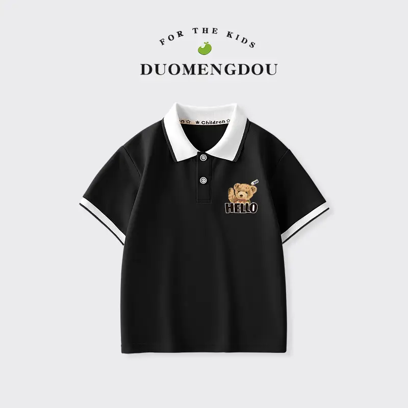 Duomeng Boys White Cotton Polo Shirt 2025 Summer - Image 13