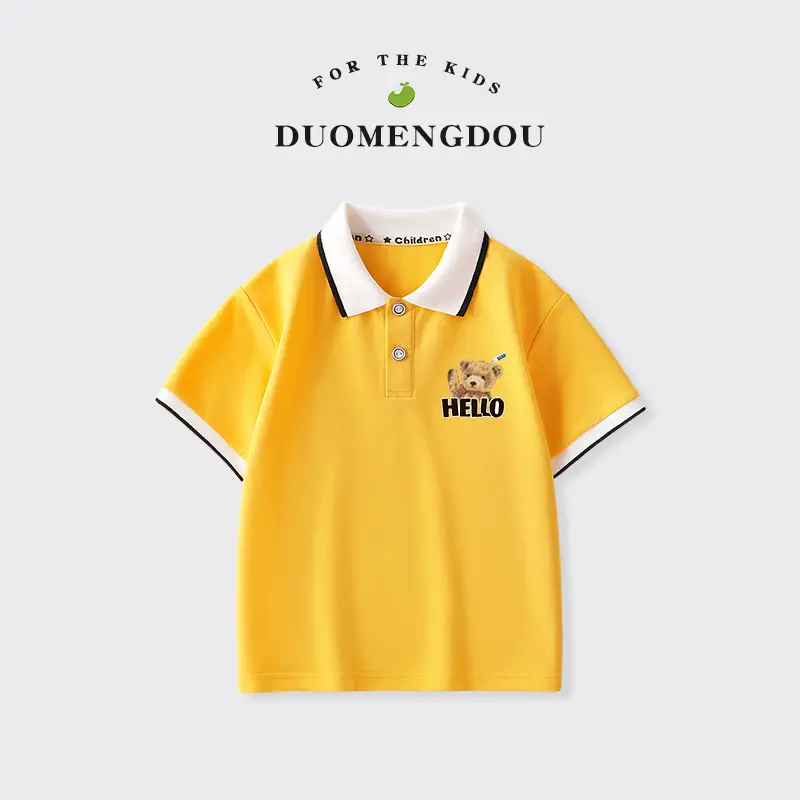 Duomeng Boys White Cotton Polo Shirt 2025 Summer - Image 14