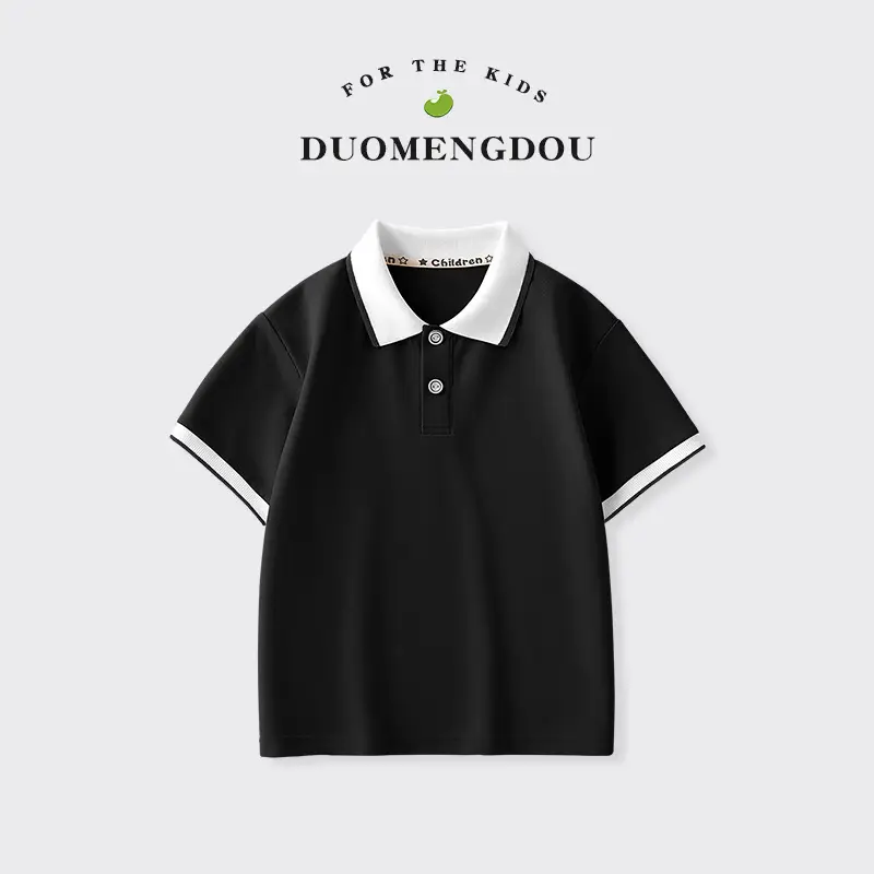 Duomeng Boys White Cotton Polo Shirt 2025 Summer - Image 16