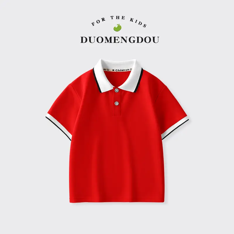 Duomeng Boys White Cotton Polo Shirt 2025 Summer - Image 17
