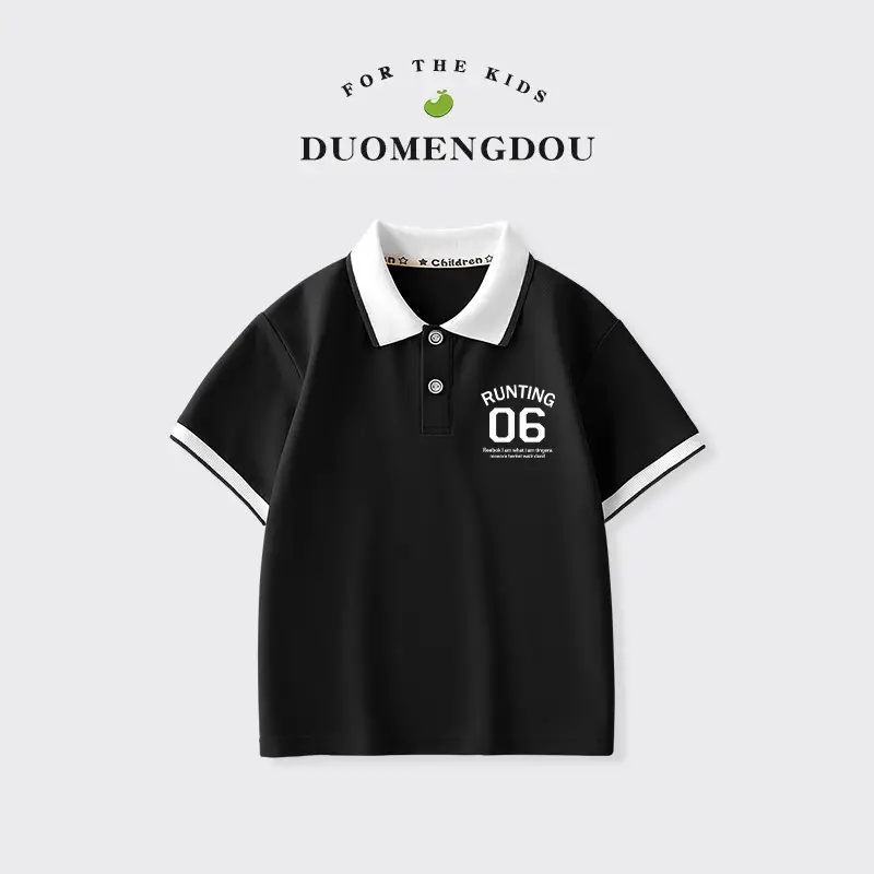 Duomeng Boys White Cotton Polo Shirt 2025 Summer - Image 2