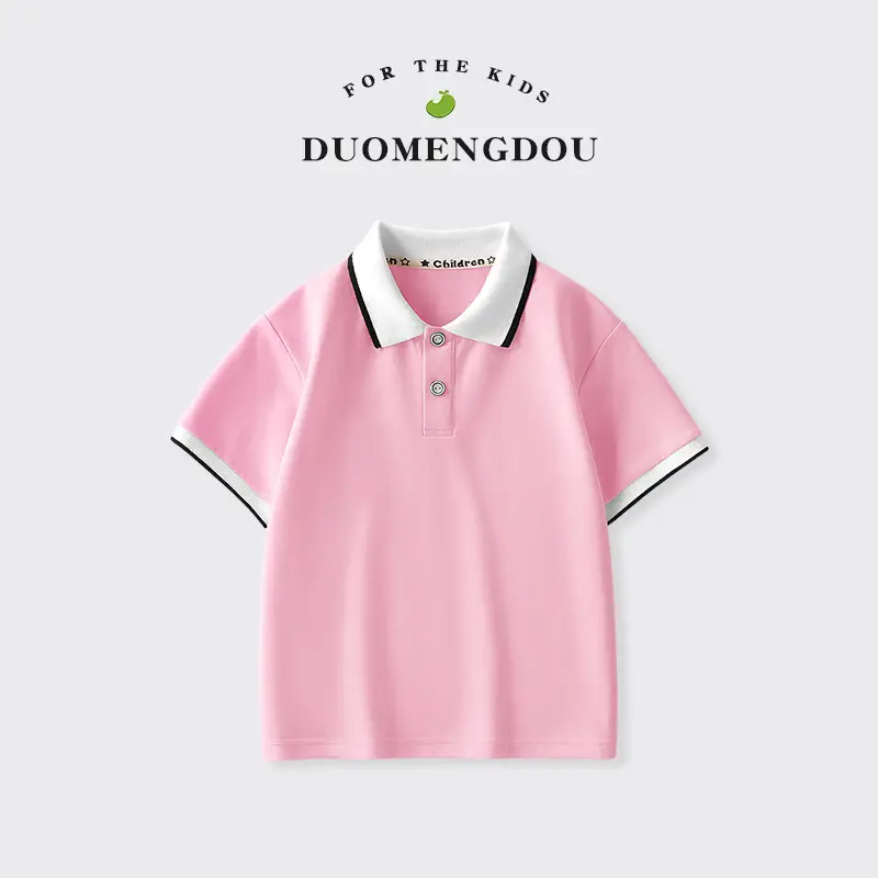 Duomeng Boys White Cotton Polo Shirt 2025 Summer - Image 3