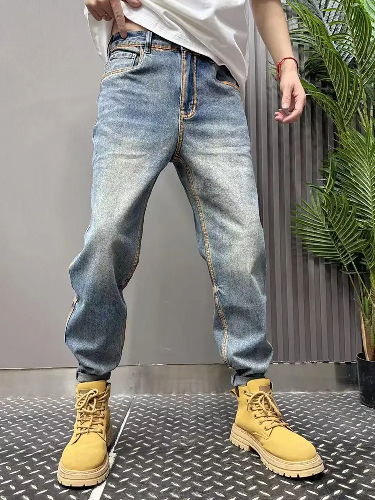 Men Slim Fit Denim Jeans 2024 Summer Trendy - Image 2
