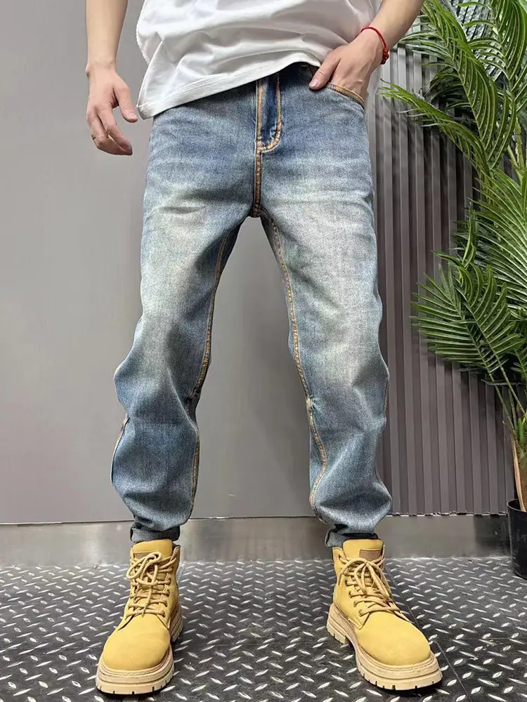 Men Slim Fit Denim Jeans 2024 Summer Trendy - Image 3