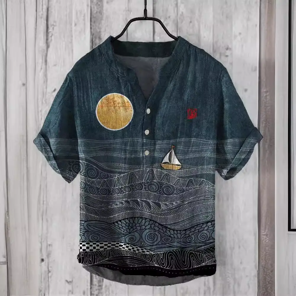 Men's Cross-border Hawaiian Ocean Print T-Shirt - Image 13