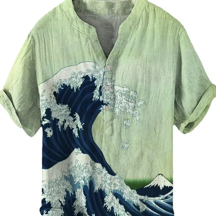 Men's Cross-border Hawaiian Ocean Print T-Shirt - Image 16