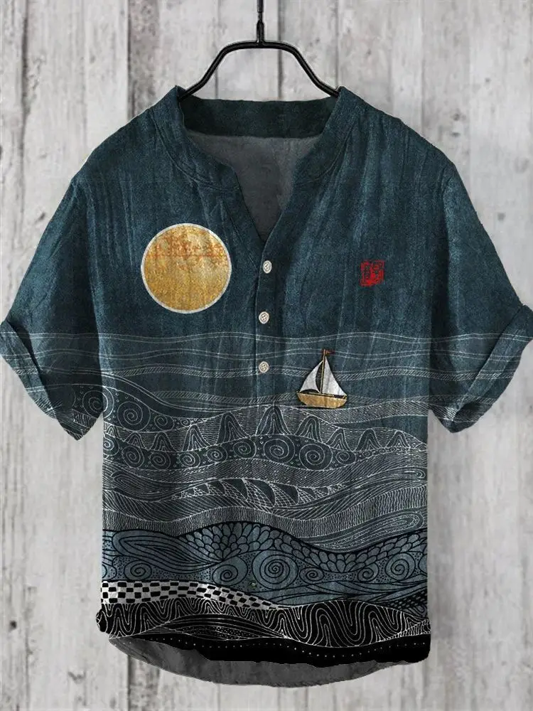 Men's Cross-border Hawaiian Ocean Print T-Shirt - Image 2