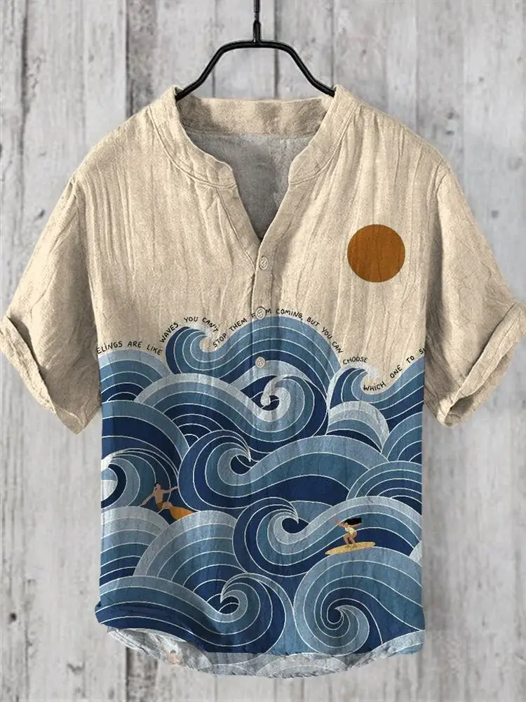 Men's Cross-border Hawaiian Ocean Print T-Shirt - Image 4