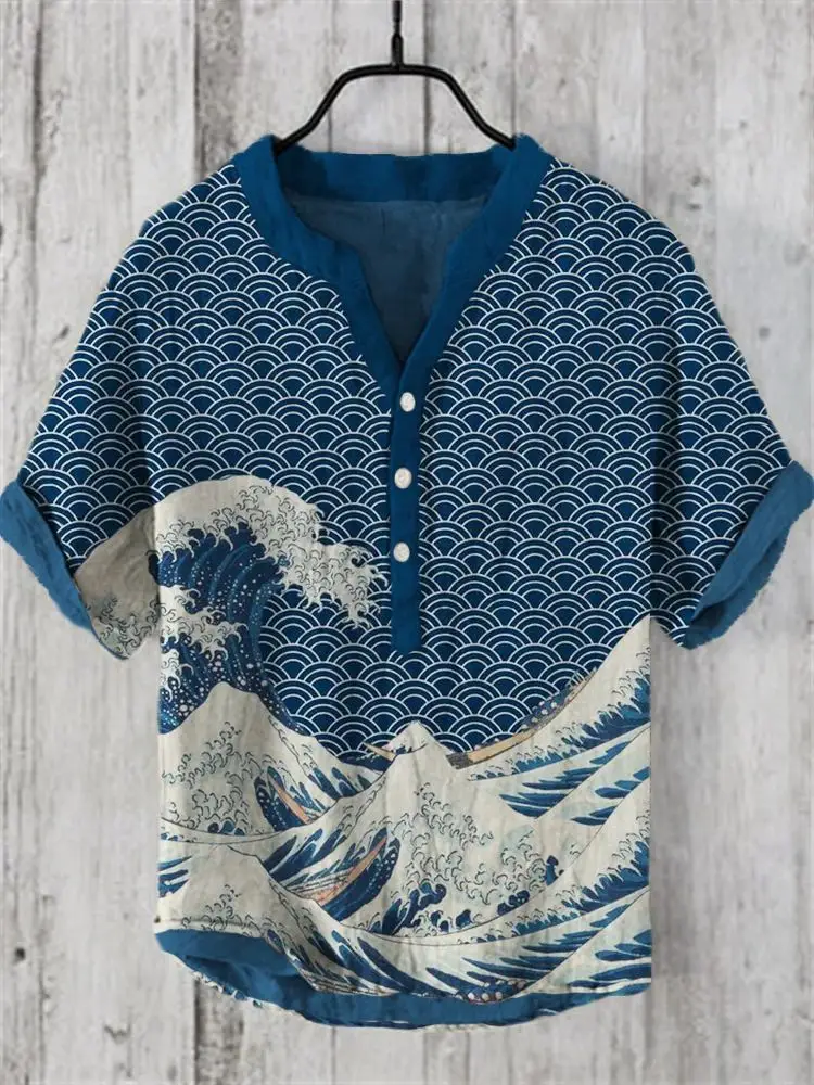 Men's Cross-border Hawaiian Ocean Print T-Shirt - Image 9