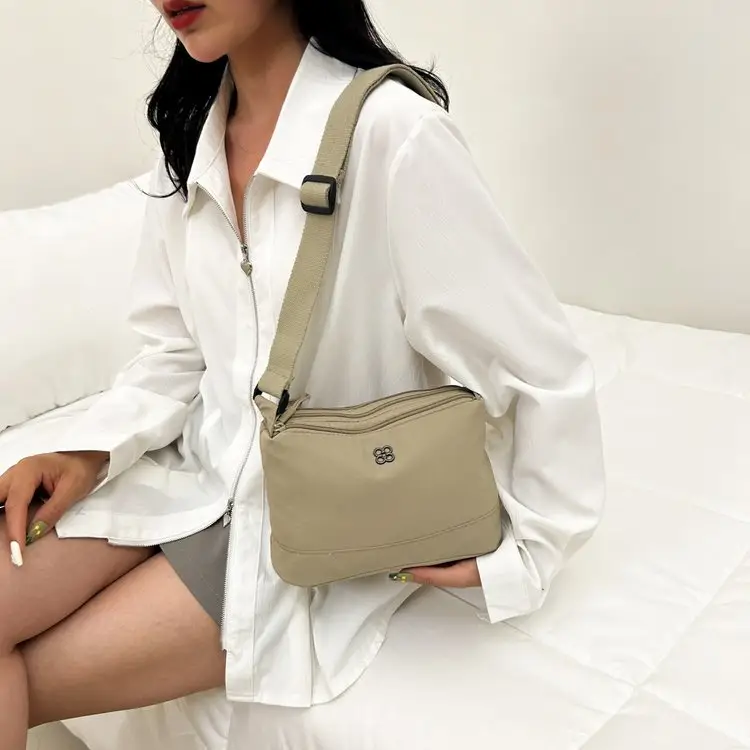 Black Multi-compartment Crossbody Bag Water-repellent Nylon — feature 14